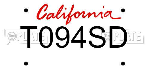 T094SD California License Plate