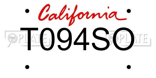 T094SO California License Plate