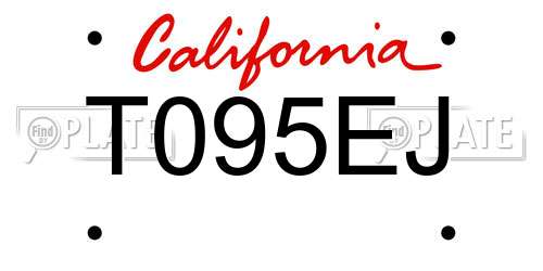 T095EJ California License Plate