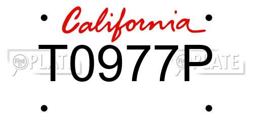 T0977P California License Plate