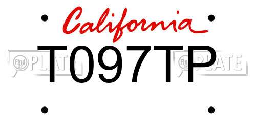 T097TP California License Plate