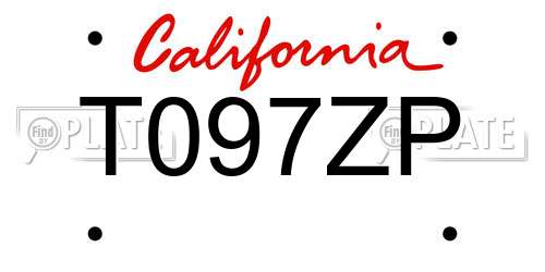T097ZP California License Plate