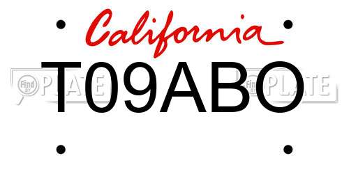 T09ABO California License Plate