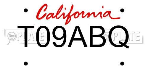 T09ABQ California License Plate