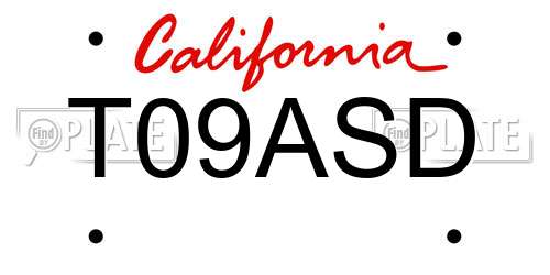 T09ASD California License Plate