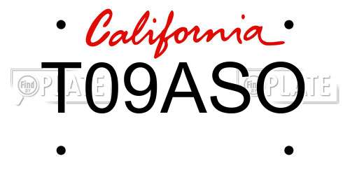 T09ASO California License Plate