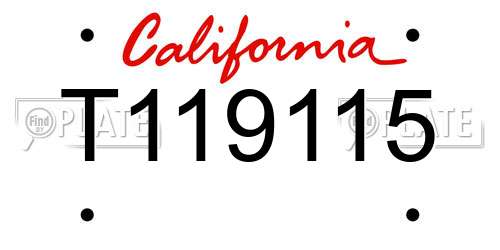 T119115 California License Plate