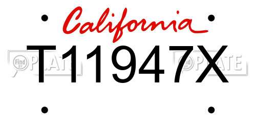 T11947X California License Plate