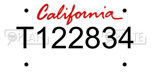 T122834 California License Plate