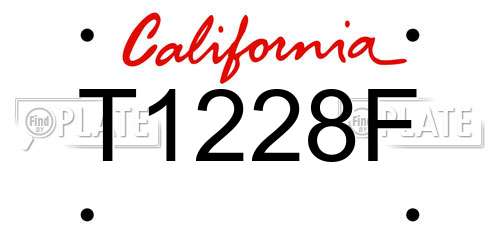 T1228F California License Plate