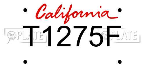T1275F California License Plate