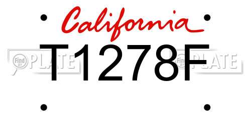 T1278F California License Plate