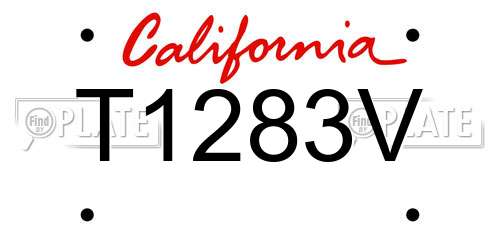 T1283V California License Plate