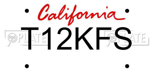 T12KFS California License Plate