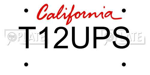 T12UPS California License Plate
