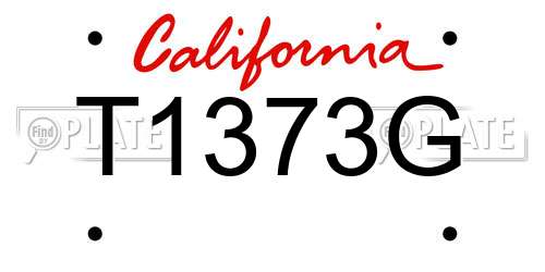 T1373G California License Plate