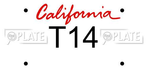 T14 California License Plate