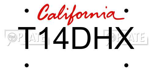 T14DHX California License Plate