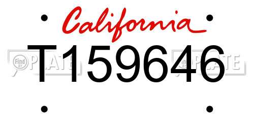 T159646 California License Plate