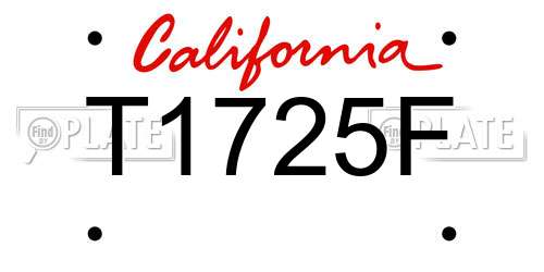 T1725F California License Plate