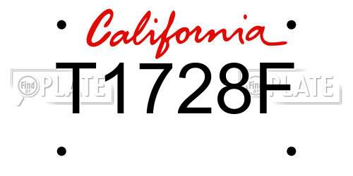 T1728F California License Plate