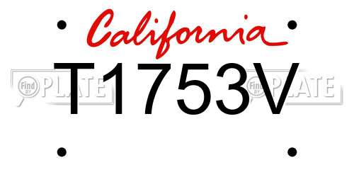 T1753V California License Plate