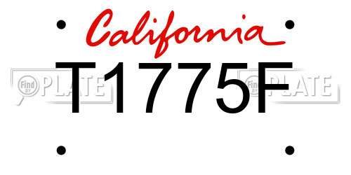 T1775F California License Plate