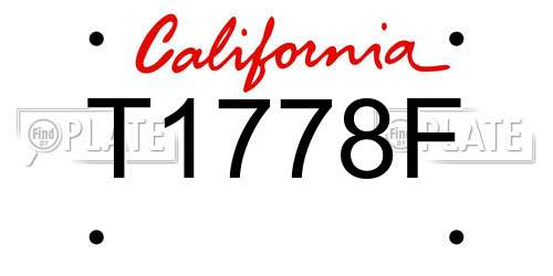 T1778F California License Plate