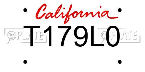 T179L0 California License Plate
