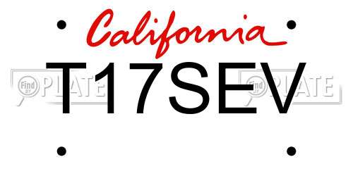 T17SEV California License Plate