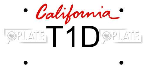 T1D California License Plate