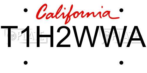 T1H2WWA California License Plate