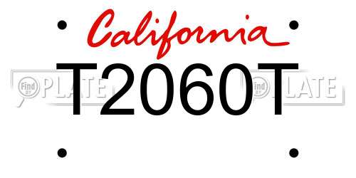 T2060T California License Plate