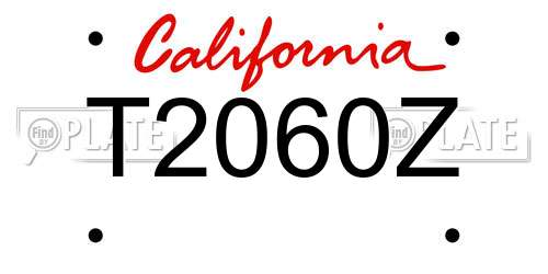T2060Z California License Plate