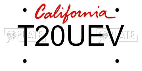T20UEV California License Plate