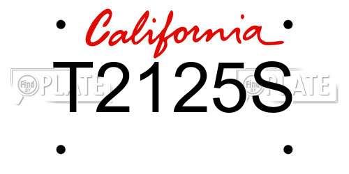 T2125S California License Plate