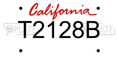 T2128B California License Plate
