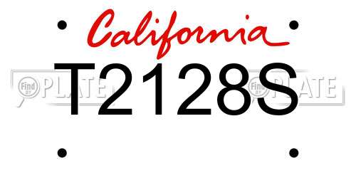 T2128S California License Plate