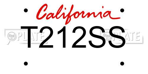 T212SS California License Plate