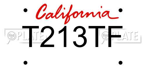 T213TF California License Plate