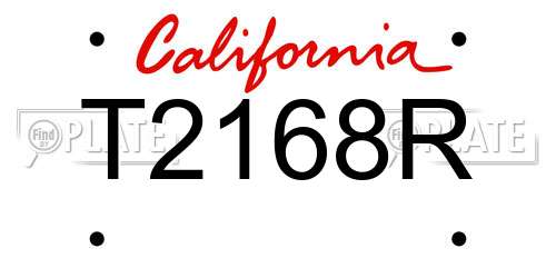 T2168R California License Plate