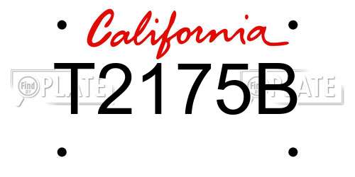T2175B California License Plate