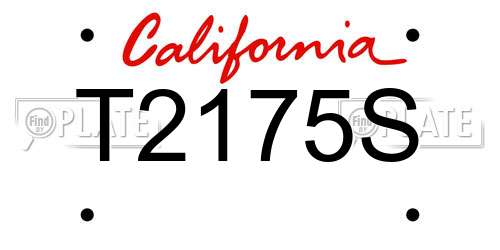 T2175S California License Plate