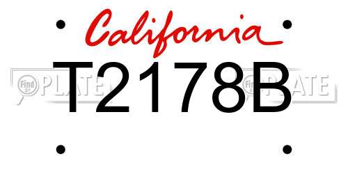 T2178B California License Plate