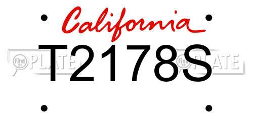 T2178S California License Plate