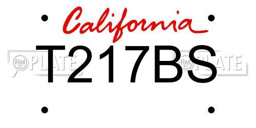 T217BS California License Plate