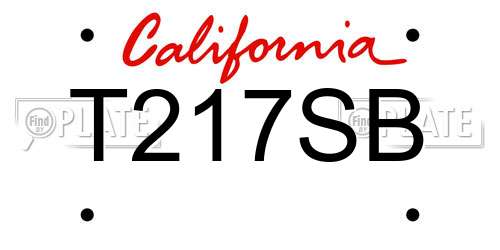T217SB California License Plate