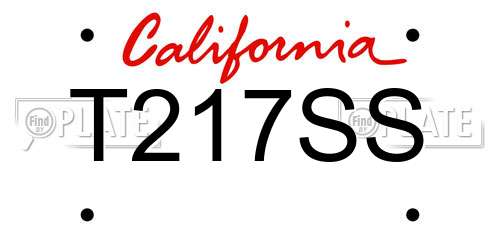 T217SS California License Plate