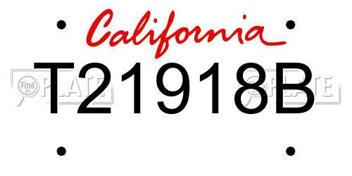 T21918B California License Plate