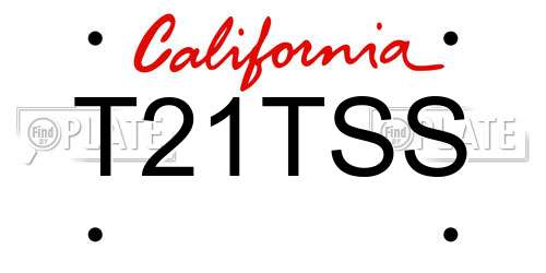 T21TSS California License Plate